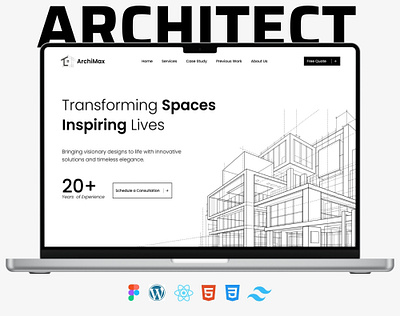 Architect Website | Landing Page | WordPress | HTML CSS architect design elementor htmlcss landing page ui web design