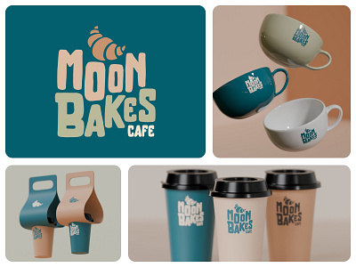 Mooncakes Branding branding cafe coffe cup design graphic design logo minimal simplified