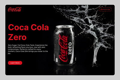 Coca Cola Zero Website Design ui ux