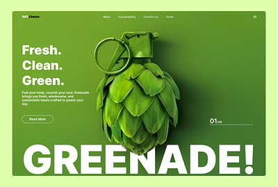 GREENADE! - Healthy Food Website ui ux