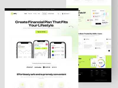 Finance Landing Page app branding design graphic design illustration logo mobileapp ui uidesigner uiinspiration