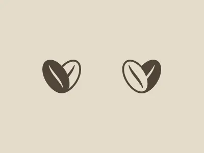 Love Beans 2 beans coffee heart identity logo