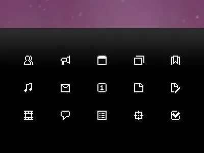 15 icons 9×9 icons pixels ui