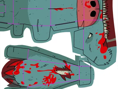 Papertoy - Roarmero Template WIP animal bear cartoon construction creepy fun fur fuzz halloween horror paper paper toy papertoy roarmero romero toy undead ursine vector zombie