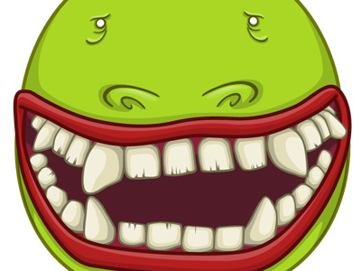 bad flower bad comic flower green himaen illustration mouth tooth vector vektor