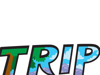 Trip design illustration lettering logo scenery typography