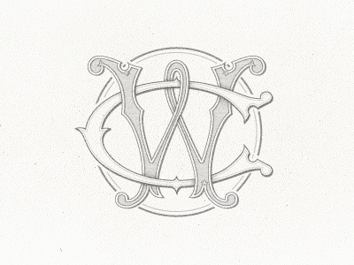 CW Monogram crest design logo monogram vintage