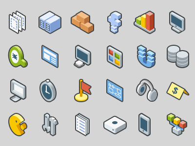 144 Development Isometric Set 48px backend data development frontend icons isometric ui unix