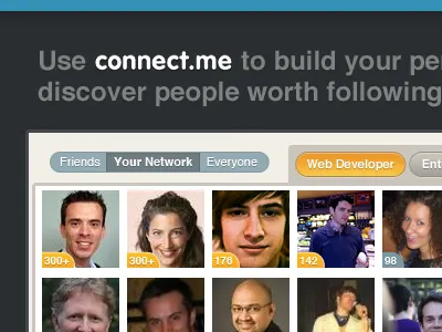 connect.me ui tidbits app application selectors tabs ui ux web