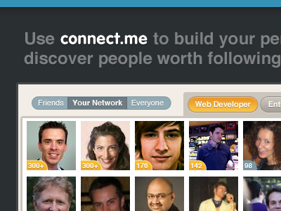 connect.me ui tidbits app application selectors tabs ui ux web