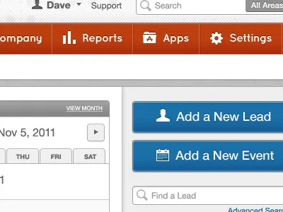 Dashboard Redesign for Web App blue button dashboard gray icons nav red redesign search texture web app