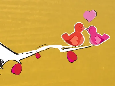 Lovebirds birds jsteinberg save the date wedding