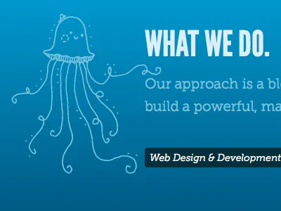 It's what we do. blue content header jellyfish ocean subnav