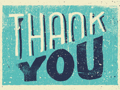 Thank You greeting cards lettering type