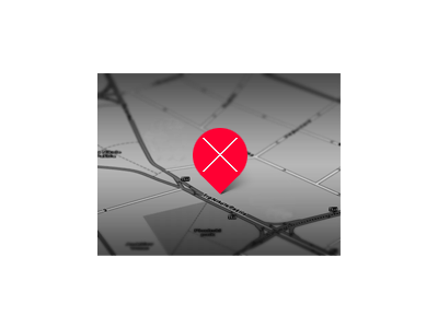 X marks the spot map pin wireframe x