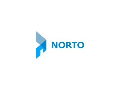 Norto Logo Design (IN USE BY A CLIENT) ahead arrow blue clever construction design design agency direction forward freelance designer freelance logo designer graphic design graphic designer home house icon intersect logo logo design logo designer n negative space norto overlap real estate realty right simple transparency