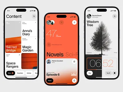 Audiora - Mobile App Concept art app audio app clean concept creative design digital entertainment inspiration interface ios listening mobile app novel podcast sound stylish ui ux voice