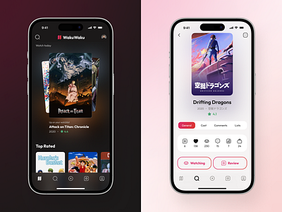 Anime Mobile App anime app app app design app interfaces best app design best ui dark ui design mobile mobile app design mobile app ui mobile ui mobile ui design mobile ux modern app ui online cinema ui ui design ui ux design ux