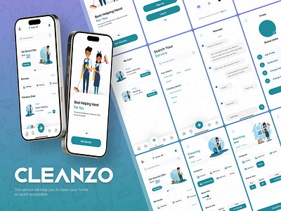 Home Cleaning Services App Design - Cleanzo cleaning service home cleaning app hrruhull servies ui design