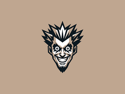 Intense Madman Logo branding character crazy design eccentric emblem face gaming geometric identity illustration intense logo mad man mark symbol vector