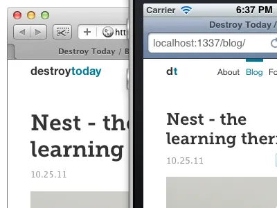 destroytoday.com / identity scaling cross platform mobile multi platform responsive scale scaling web website
