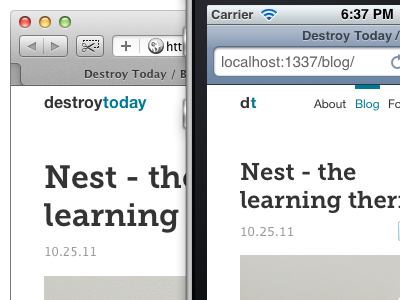 destroytoday.com / identity scaling cross platform mobile multi platform responsive scale scaling web website