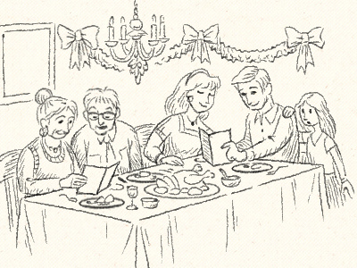 Holiday Dinner design family greeting cards holidays illustration photoshop