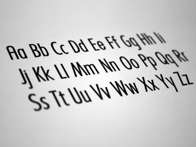 Typeface Study: Upper and lowercase condensed typeface typography