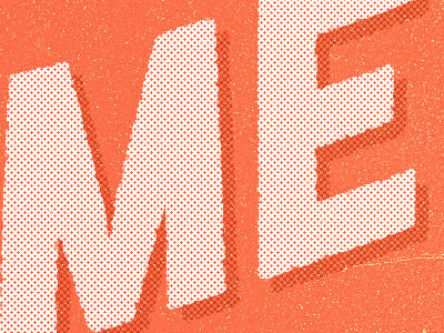 Me halftone noise orange texture typography white
