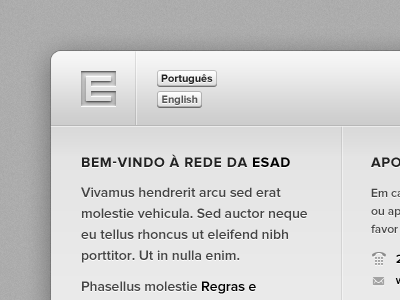 Welcome Screen black grey icons photoshop portugal proxima nova typography web