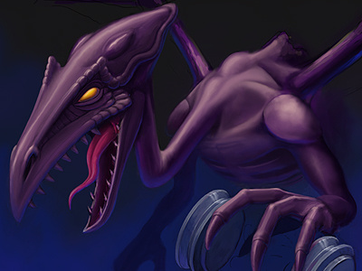 Ridley digital fan art game metroid paint photoshop ridley