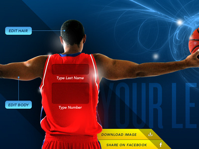 Player Creator UI 3d basketball button effects form share ui website