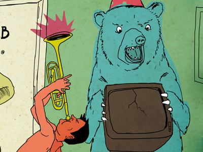 Room 1B illustration party