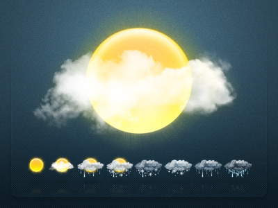 Weathericons clouds icons rain set snow sun thunderstorm weather