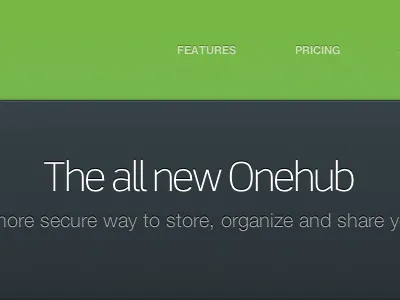 The all new Onehub billboard heading linear gradient navigation scene text shadow