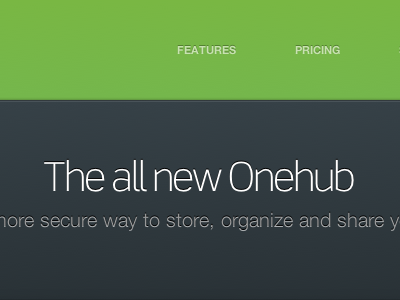 The all new Onehub billboard heading linear gradient navigation scene text shadow