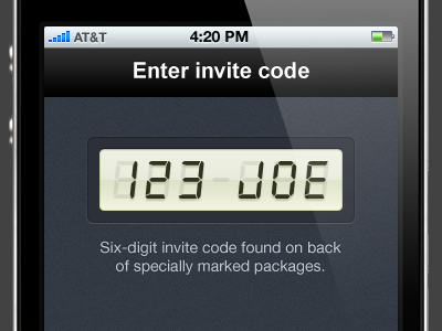 Enter code