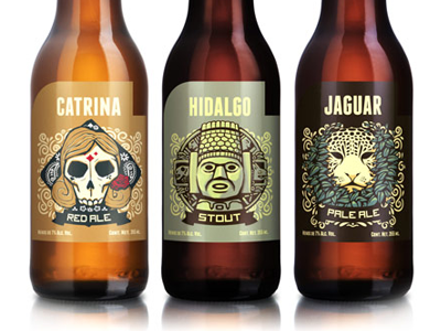 Cerveceria Hacienda beer illustration packaging