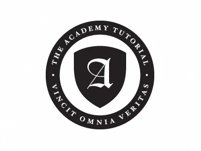 The Academy crest logo shield wordmark