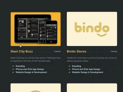 Fixel Portfolio Grid black blue fixel grid portfolio thumbnail yellow