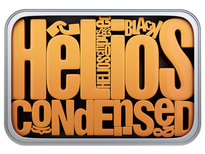 Helios Can 3d 3d font cans font kulinsky metal type typography