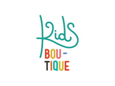 Logo for Kids Boutique boutique kids letter lettering line logo turquoise type typography