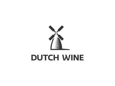 Dutch Wine Logo Design bottle clever design design agency dutch freelance designer freelance logo designer graphic design graphic designer icon linework logo logo design logo designer netherlands oranje simple wind windmill wine