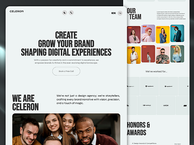 Celeron Pro - About Us Page Design about page designs about us design ideas about us design website about us page creative agency elegant design landing page template webdesign webflow webflow template website website design