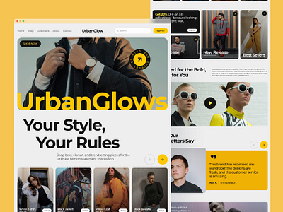 UrbanGlow - Fashion Brand Landing Page fashion fashion landing page landing page ui ui design web design