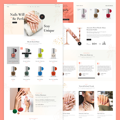 Nails Polish Website Design ui