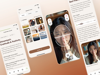 freud v2: AI Mental Health App - Smart Journal Expression Scan ai mental health app ai therapy app brown clean figma ui kit image recognition ui image scan ui journal app journal ui journaling app mental health app mental health chatbot mental health companion mental health ui kit mindful assistant app minimal mobile app modern mood tracker app text editor ui