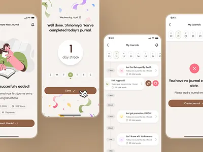 freud v2: AI Mental Health App - Journal Journaling Schedule UI ai mental health app ai therapy app calendar ui clean diary appm figma ui kit green journal calendar journal schedule journaling app mental health app mental health companion mental health ui kit mindful assistant app mindfulness app minimal mobile app modern schedule ui self care app