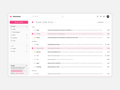 Email client dark mode email mail ui