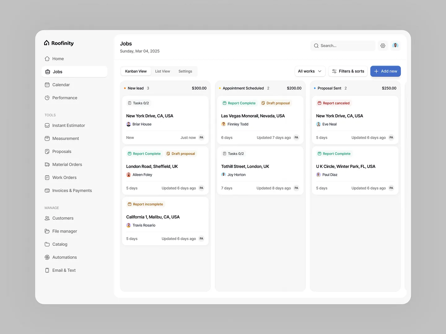 Efficient Grid View Layout for Job Management